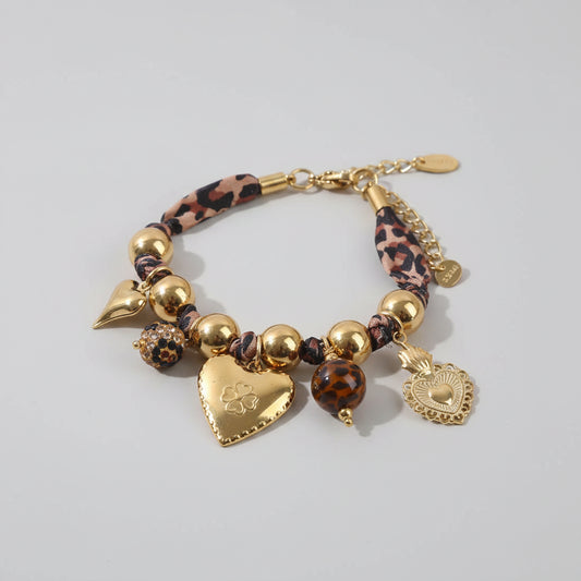 Women's Charm Bracelet – Leopard Cord | Twinolo