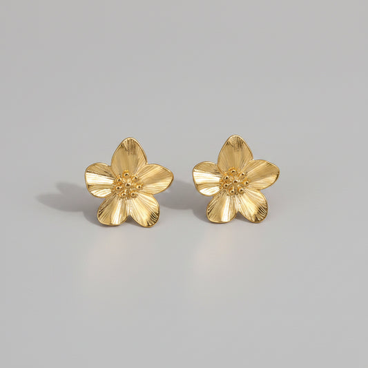 Gold-colored Flower Earrings for Women – Stainless Steel | TWINOLO