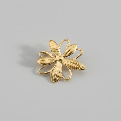 Gold-colored Flower Brooch – Stainless Steel | Twinolo