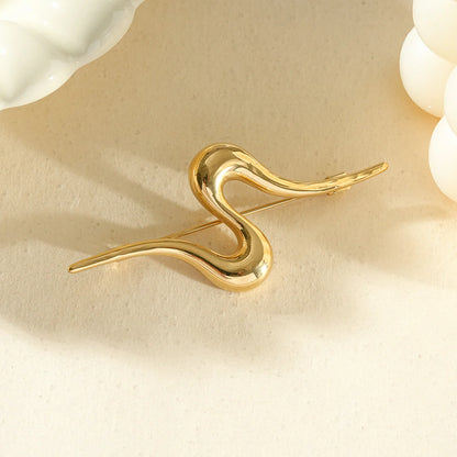 Abstract Gold-Tone Brooch – Stainless Steel | Twinolo
