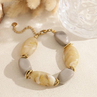 Marmerlook Kralenarmband met Grote Kralen | TWINOLO