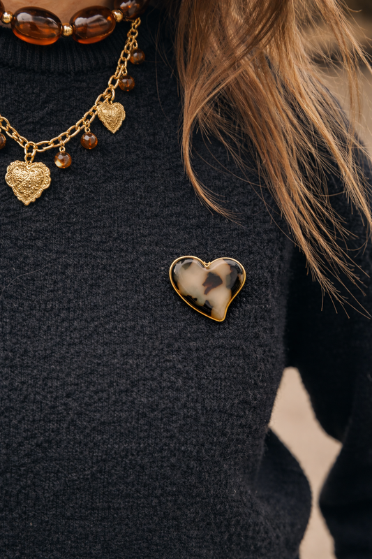 Golden Heart Brooch | Twinolo