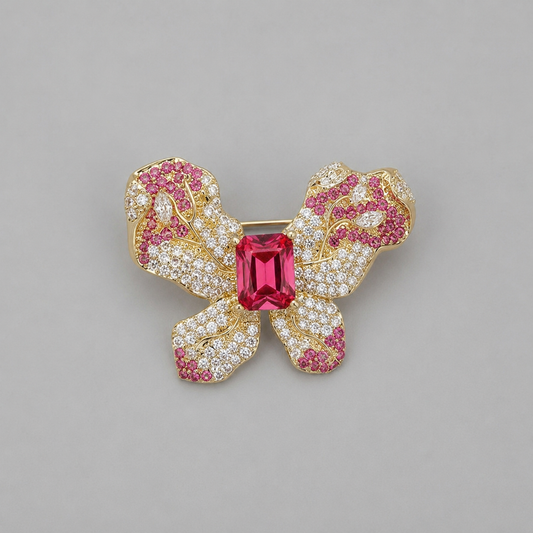 Luxury Butterfly Brooch with Zirconia – 14K Gold Plated | Twinolo
