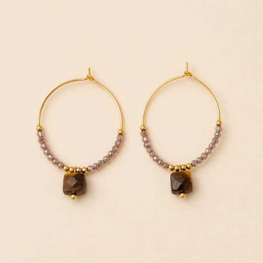 Hoop Earrings with Beads – Boho Chic | Twinolo
