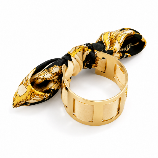 Gold Cuff Bracelet with Scarf – Stainless Steel | TWINOLO