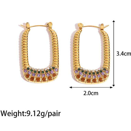Hoop Earrings with Pearls and Colorful Stones – Unique Design | Twinolo