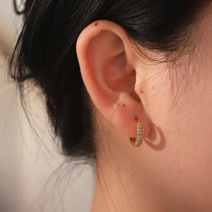 Minimalist Zirconia Hoops – Subtle Shine | Twinolo