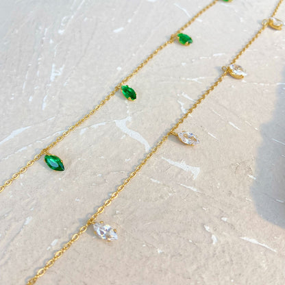 Gold Plated Necklace with Zirconia - Luxurious Sparkle | Twinolo