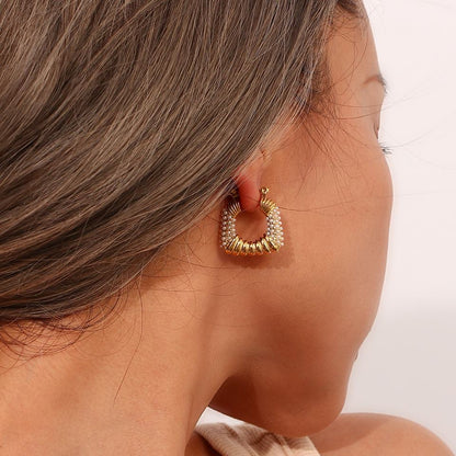 Fine Hoop Earrings with Zirconia Accents | Twinolo