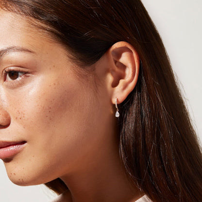 Elegant Teardrop Earrings with Zirconia – Radiant Accents | Twinolo