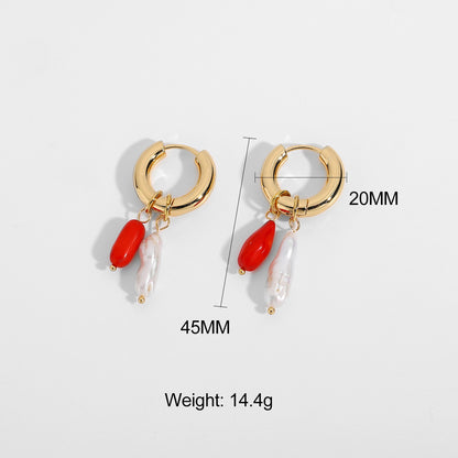 Baroque Pearl Hoop Earrings – Natural Beauty | Twinolo
