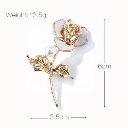 Flower Brooch - Elegant Brooch with Pearl | Twinolo 