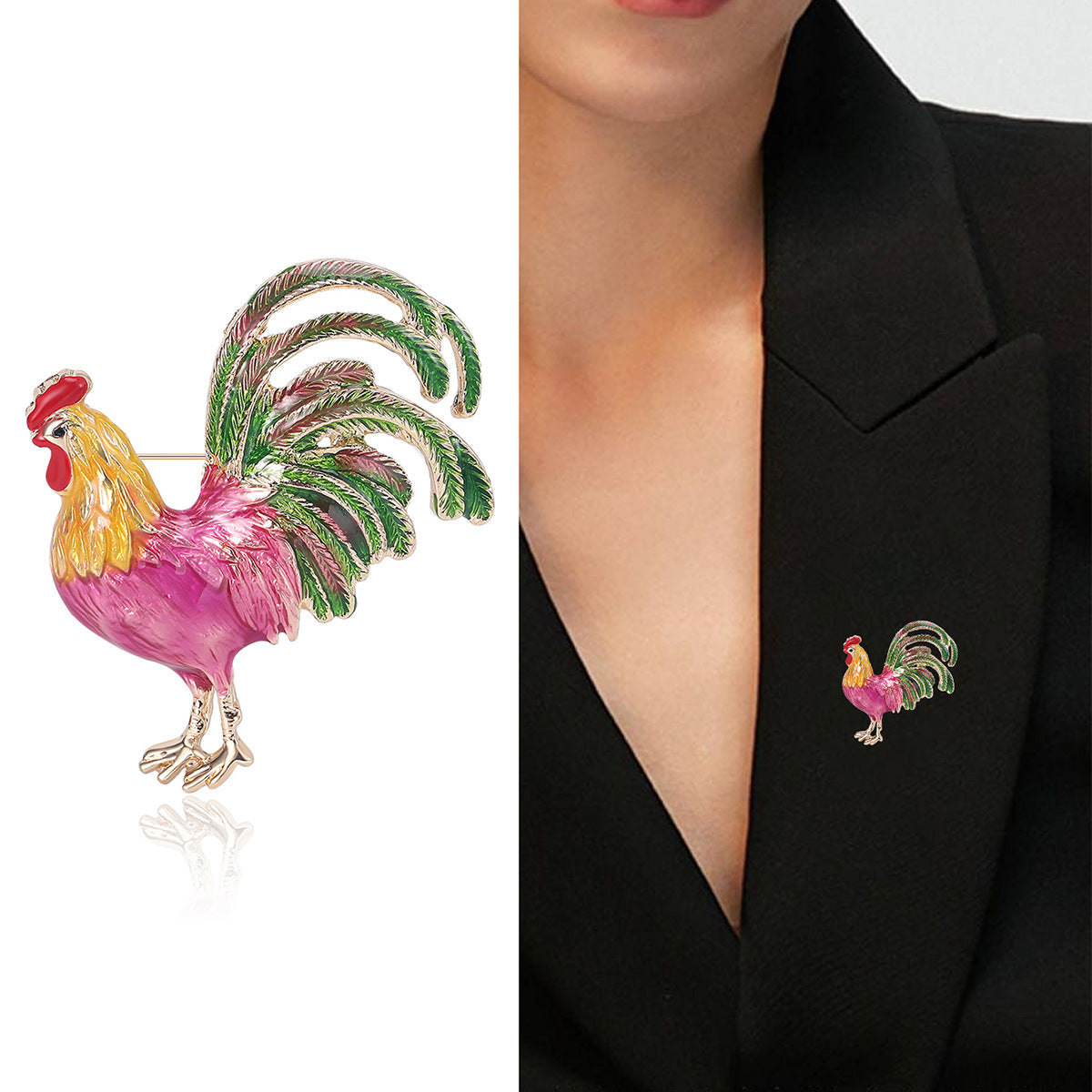 🐓 Rooster Brooch – Elegant Brooch | Twinolo