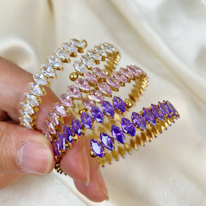 Flexible Bangle with Zirconia – Elegant & Comfortable | Twinolo