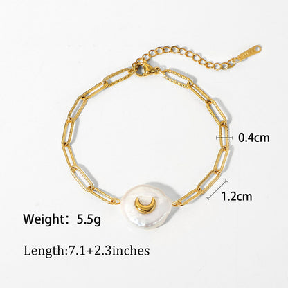 Freshwater Pearl Bracelet with Moon – Dreamy & Sophisticated | Twinolo