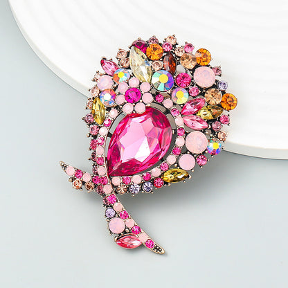 Flower Brooch - Elegant Brooch with Crystals | Twinolo