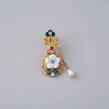 🌼 Flower Brooch with Pearl and Colorful Details – Elegant Brooch | Twinolo