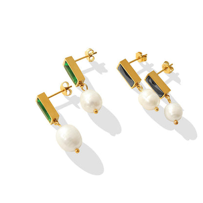 Drop-Shaped Earrings with Pearl – Elegant & Sophisticated | Twinolo