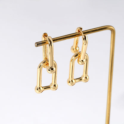 Gold Earrings with Link Chain – Cool & Stylish | Twinolo