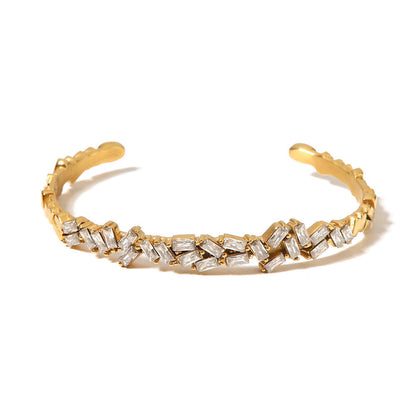 Cuff Bracelet with Zirconia – Elegant & Sparkling | Twinolo 