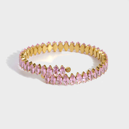 Flexible Bangle with Zirconia – Elegant & Comfortable | Twinolo