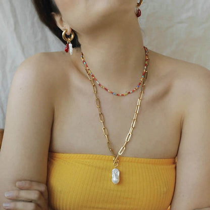 Baroque Pearl Hoop Earrings – Natural Beauty | Twinolo