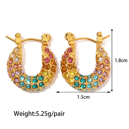 Hoop Earrings with Colorful Zirconia – Sparkling Style | Twinolo