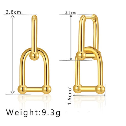 Gold Earrings with Link Chain – Cool & Stylish | Twinolo