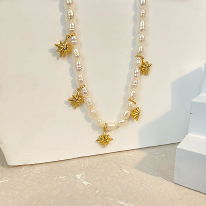 Freshwater Pearl &amp; Star Necklace – Elegant &amp; Playful | Twinolo