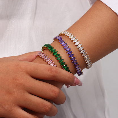 Flexible Bangle with Zirconia – Elegant & Comfortable | Twinolo