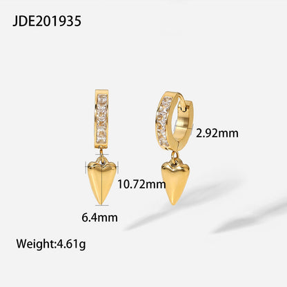 Golden Hoops with Heart Pendant – Romantic & Elegant | Twinolo