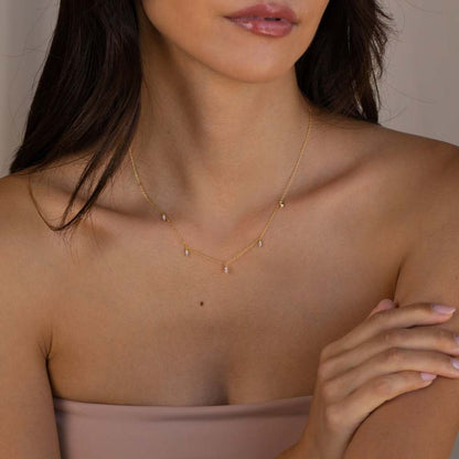 Gold Plated Necklace with Zirconia - Luxurious Sparkle | Twinolo