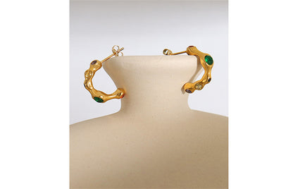 Mini Hoop Earrings with Colorful Zirconia – Subtle Shine | Twinolo