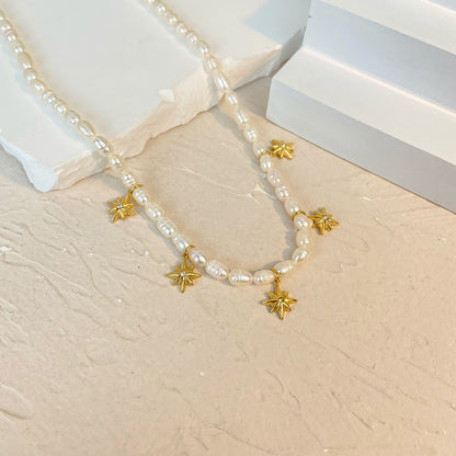 Freshwater Pearl &amp; Star Necklace – Elegant &amp; Playful | Twinolo