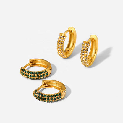 Minimalist Zirconia Hoops – Subtle Shine | Twinolo