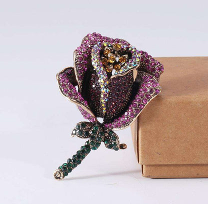 Flower Brooch - Elegant Brooch with Crystals | Twinolo