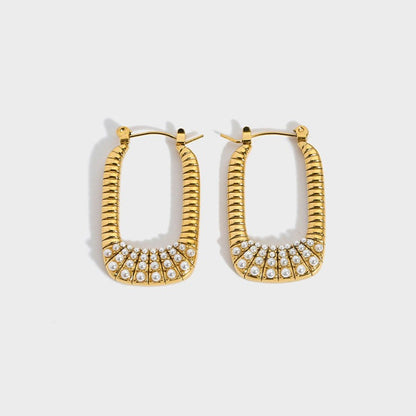 Hoop Earrings with Pearls and Colorful Stones – Unique Design | Twinolo