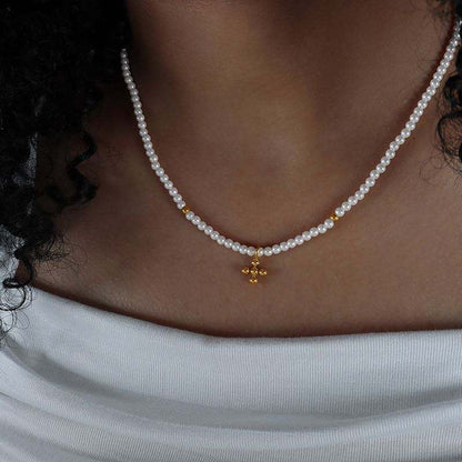 Pearl Necklace with Cross Pendant – Classic &amp; Timeless | Twinolo