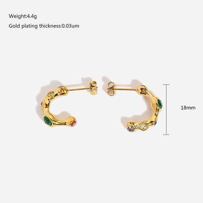 Mini Hoop Earrings with Colorful Zirconia – Subtle Shine | Twinolo