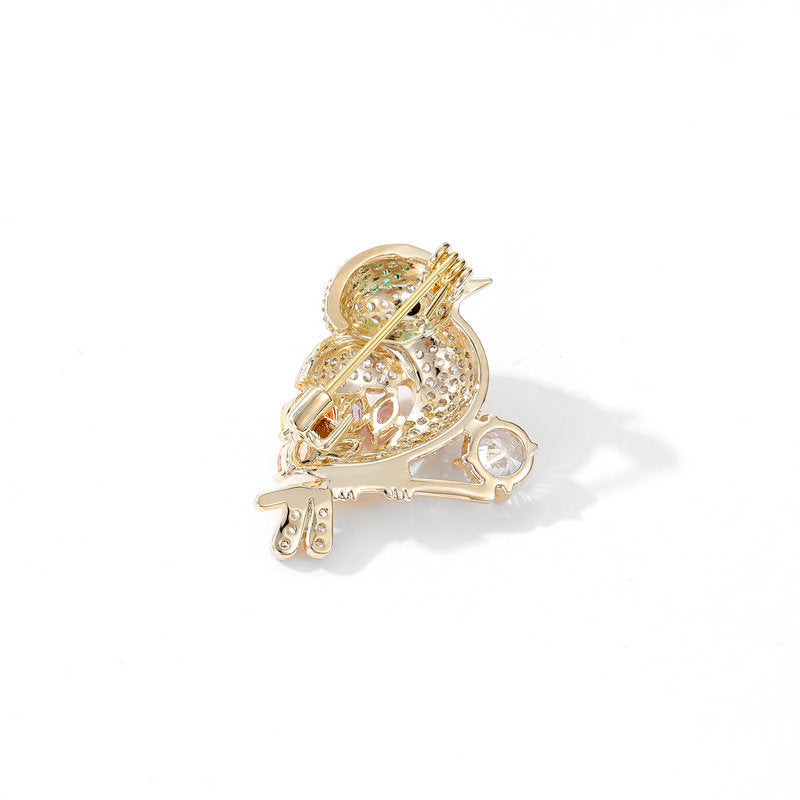 Bird Brooch with Crystals – Colorful Elegant Brooch | Twinolo