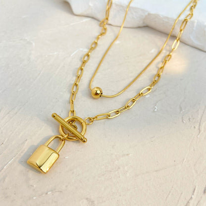 Double Chain with Lock – Trendy & Layered Design | Twinolo