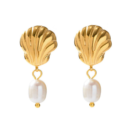 Shell Earrings with Pearl – Natural Elegance | Twinolo