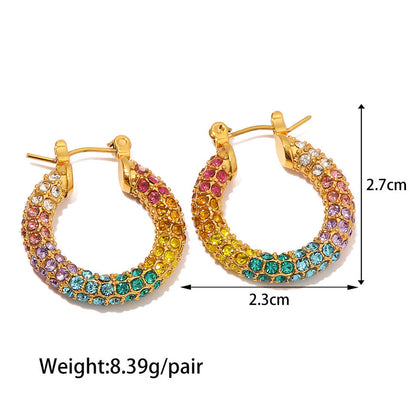 Gold Hoop Earrings with Zirconia – Elegant & Cheerful | Twinolo