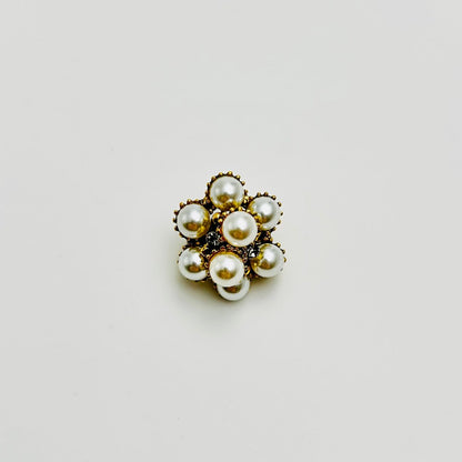 Brooch - Elegant Brooch with Crystals and Pearl