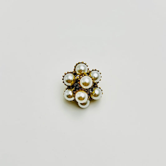 Brooch - Elegant Brooch with Crystals and Pearl