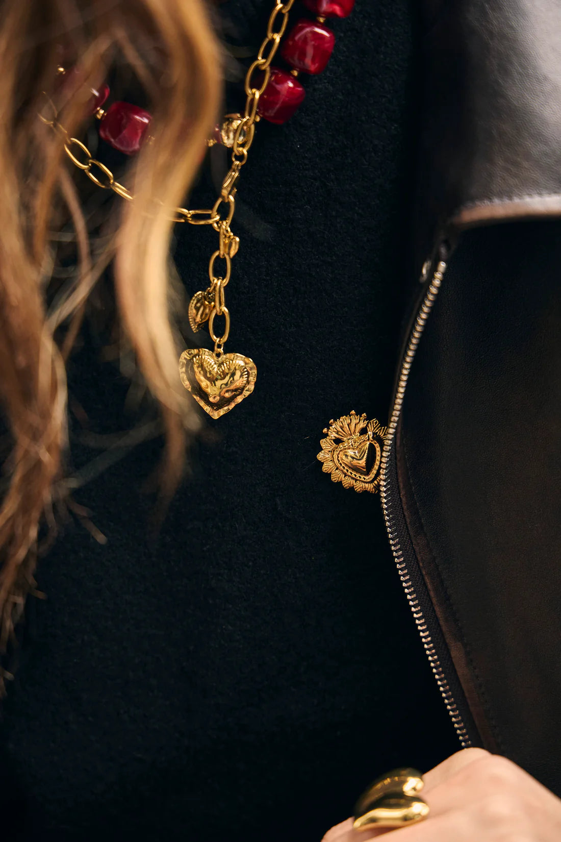 Golden Heart Brooch - Stainless Steel - Vintage Style Design | Twinolo