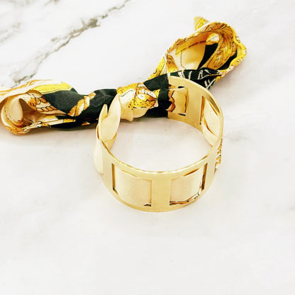 Gold Cuff Bracelet with Scarf – Stainless Steel | TWINOLO
