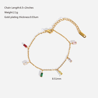 Fine Bracelet with Multicolor Drop Zirconias – Playful & Sparkling | Twinolo