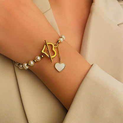 Pearl Bracelet with Heart – Romantic & Elegant | Twinolo