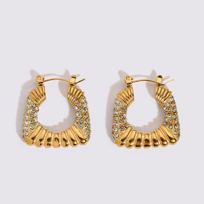 Fine Hoop Earrings with Zirconia Accents | Twinolo